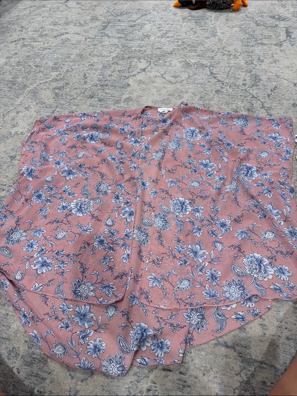 emory park Pink Floral Open-Front Kimono